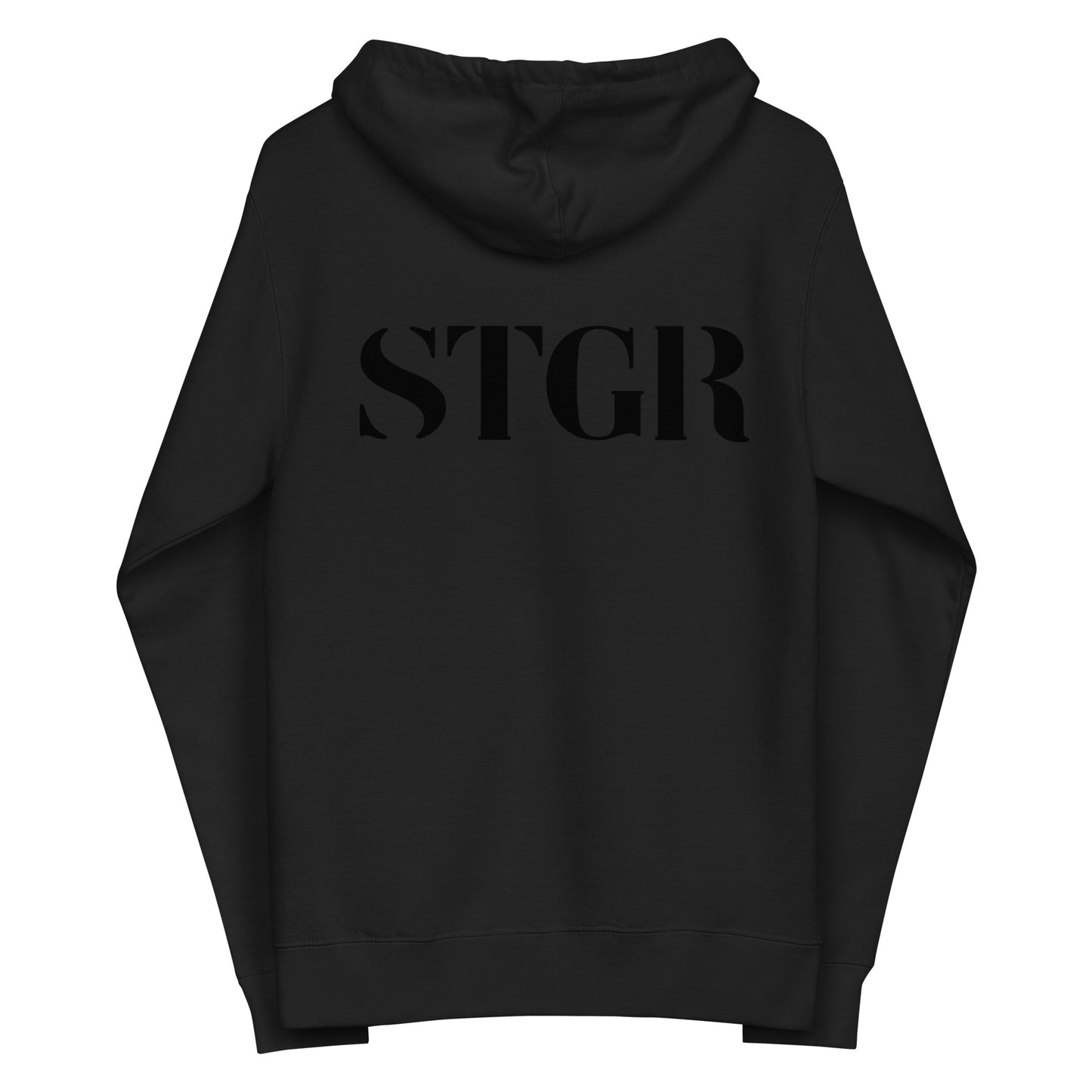 STGR Black Steel Zip-Up Hoodie